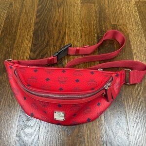 MCM Scarlet Red Belt Bag